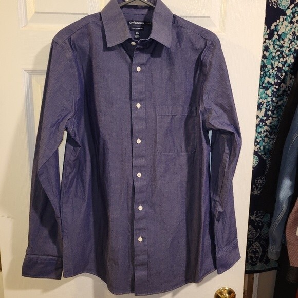 Croft & Barrow True Comfort Slim Fit Blue Shirt - Picture 2 of 9
